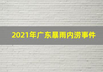 2021年广东暴雨内涝事件