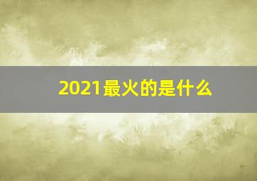 2021最火的是什么