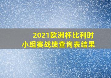 2021欧洲杯比利时小组赛战绩查询表结果