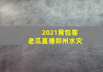 2021背包客老瓜直播郑州水灾