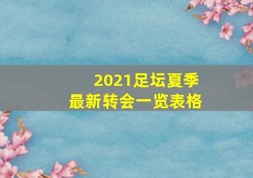 2021足坛夏季最新转会一览表格