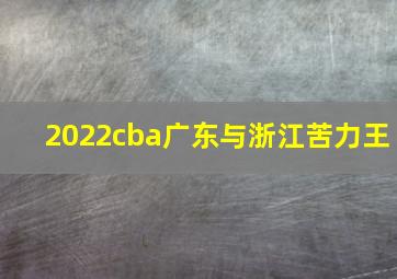 2022cba广东与浙江苦力王