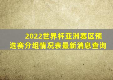 2022世界杯亚洲赛区预选赛分组情况表最新消息查询