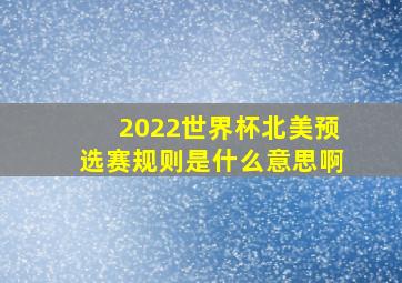 2022世界杯北美预选赛规则是什么意思啊