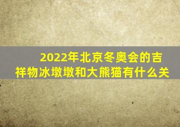 2022年北京冬奥会的吉祥物冰墩墩和大熊猫有什么关