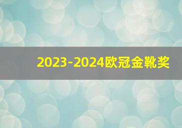 2023-2024欧冠金靴奖