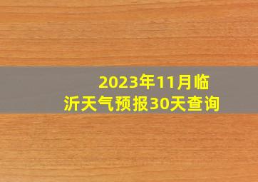 2023年11月临沂天气预报30天查询