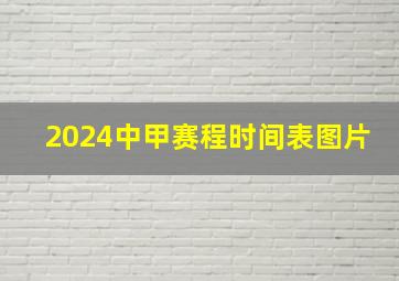 2024中甲赛程时间表图片