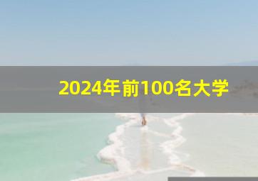 2024年前100名大学