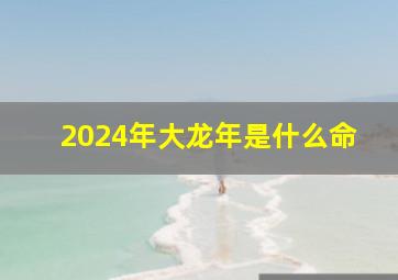 2024年大龙年是什么命