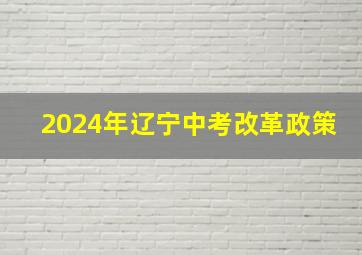 2024年辽宁中考改革政策