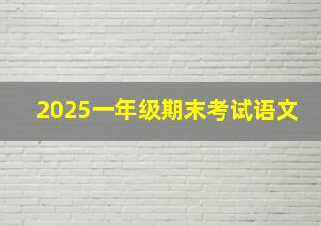 2025一年级期末考试语文