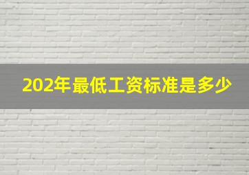 202年最低工资标准是多少