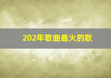 202年歌曲最火的歌