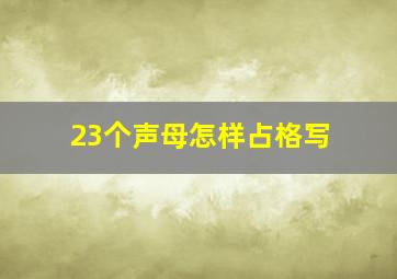 23个声母怎样占格写