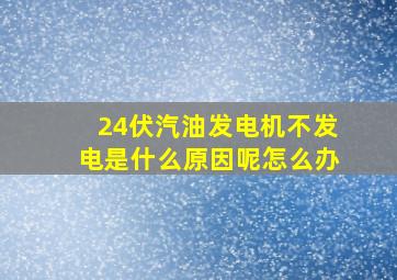 24伏汽油发电机不发电是什么原因呢怎么办