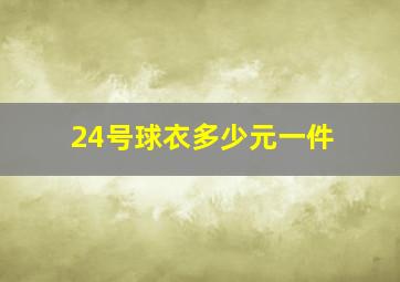 24号球衣多少元一件