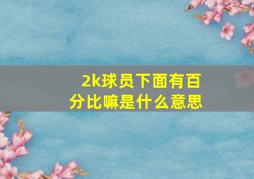 2k球员下面有百分比嘛是什么意思