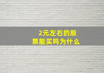 2元左右的股票能买吗为什么