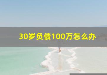 30岁负债100万怎么办