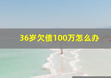 36岁欠债100万怎么办