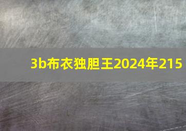 3b布衣独胆王2024年215