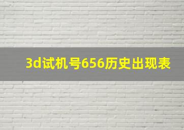 3d试机号656历史出现表