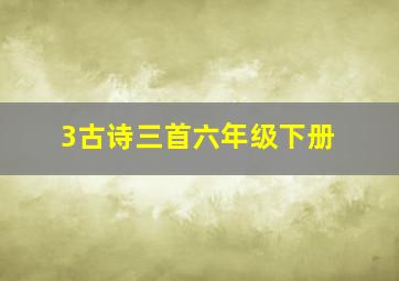 3古诗三首六年级下册