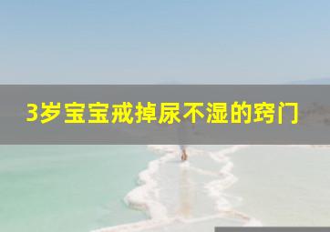 3岁宝宝戒掉尿不湿的窍门