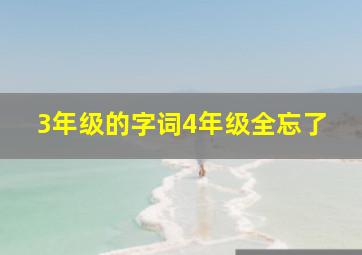 3年级的字词4年级全忘了