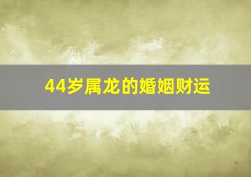 44岁属龙的婚姻财运