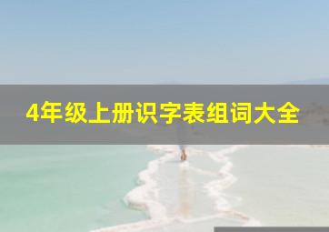 4年级上册识字表组词大全