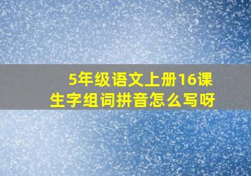 5年级语文上册16课生字组词拼音怎么写呀