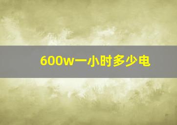 600w一小时多少电