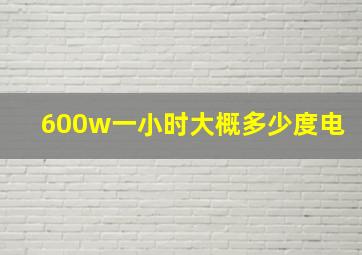 600w一小时大概多少度电