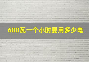 600瓦一个小时要用多少电