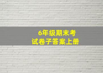 6年级期末考试卷子答案上册