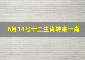 6月14号十二生肖转来一肖