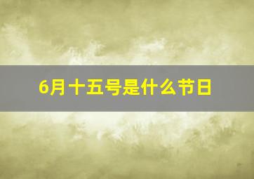 6月十五号是什么节日