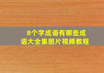 8个字成语有哪些成语大全集图片视频教程