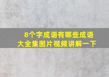 8个字成语有哪些成语大全集图片视频讲解一下