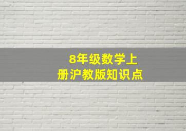 8年级数学上册沪教版知识点