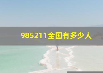 985211全国有多少人