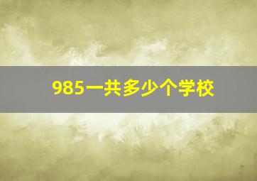 985一共多少个学校