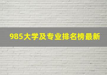 985大学及专业排名榜最新