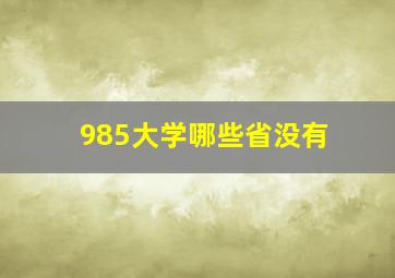 985大学哪些省没有