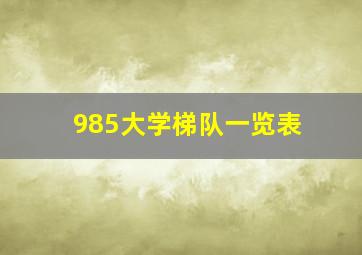 985大学梯队一览表