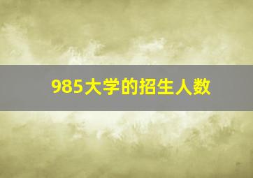 985大学的招生人数