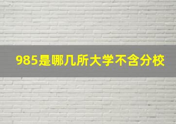 985是哪几所大学不含分校