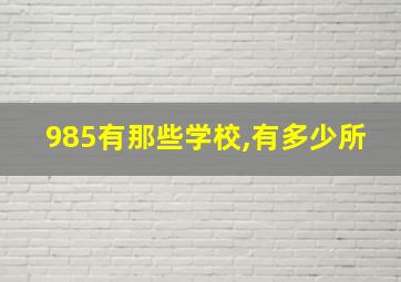 985有那些学校,有多少所